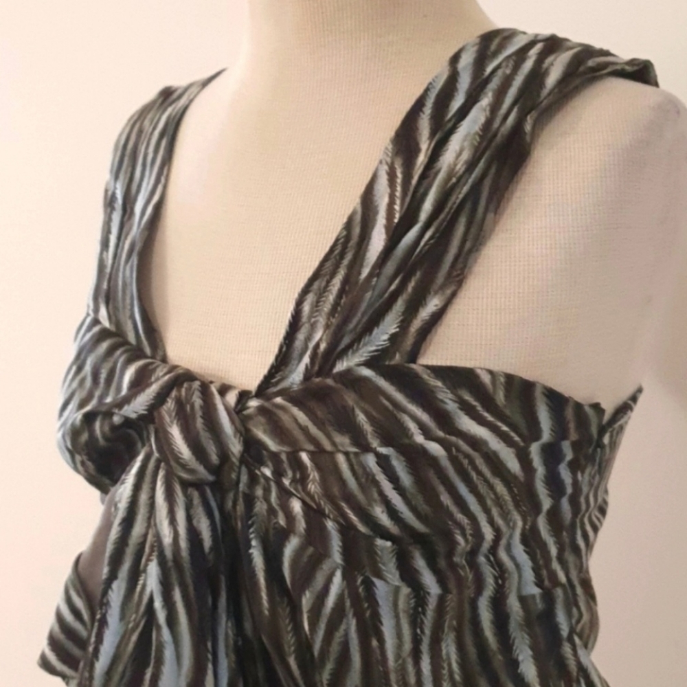 Frey Size 10 Dark Green Dress Silk with Cotton Lining - Picture 3 of 8